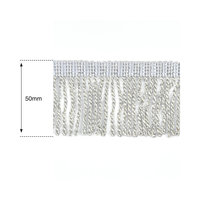 50mm Silver Lurex Heavy Bullion Fringe