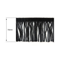 70mm Black Heavy Bullion Fringe