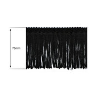 75mm Black Silk Fringe
