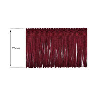 75mm Burgundy Silk Fringe