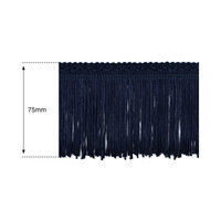 75mm Navy Silk Fringe