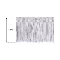 75mm Silver Silk Fringe