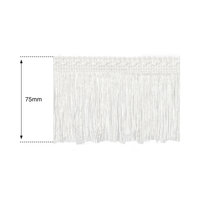 75mm White Silk Fringe