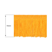 75mm Yellow Silk Fringe