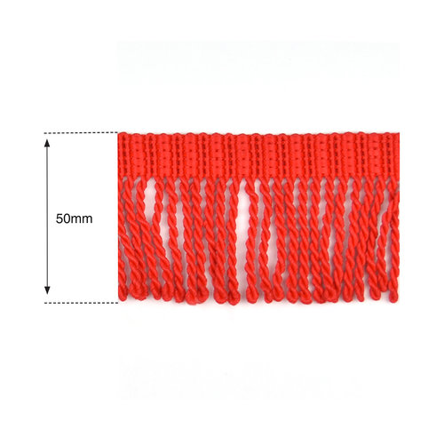 50mm Red Heavy Bullion Fringe