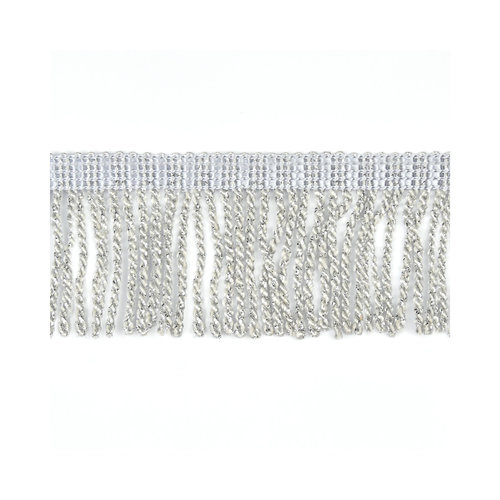50mm Silver Lurex Heavy Bullion Fringe