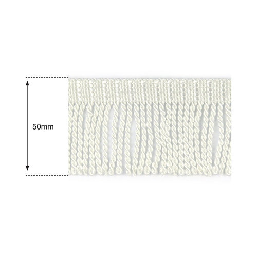50mm White Heavy Bullion Fringe