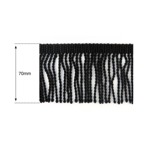 70mm Black Heavy Bullion Fringe