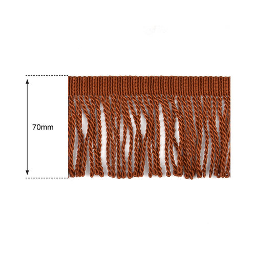 70mm Chocolate Heavy Bullion Fringe