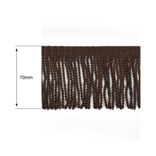 70mm Coffee Heavy Bullion Fringe