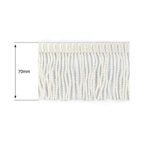 70mm White Heavy Bullion Fringe