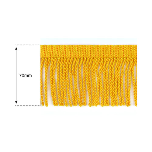 70mm Yellow Heavy Bullion Fringe