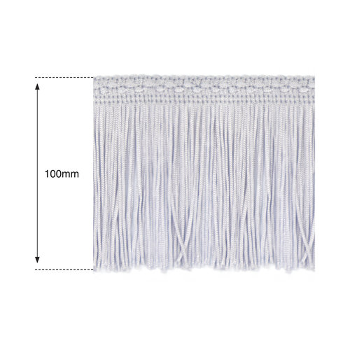 100mm Silver Silk Fringe