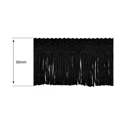 50mm Black Silk Fringe
