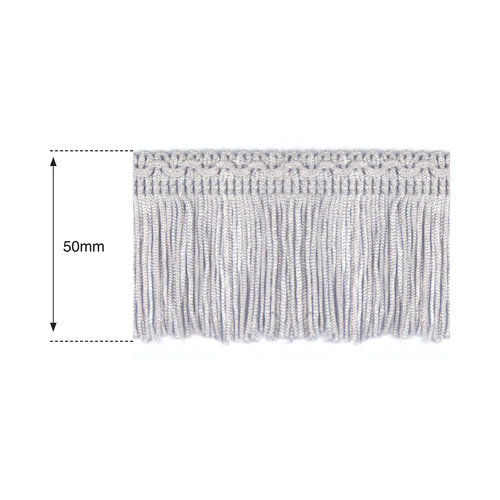 50mm Silver Silk Fringe