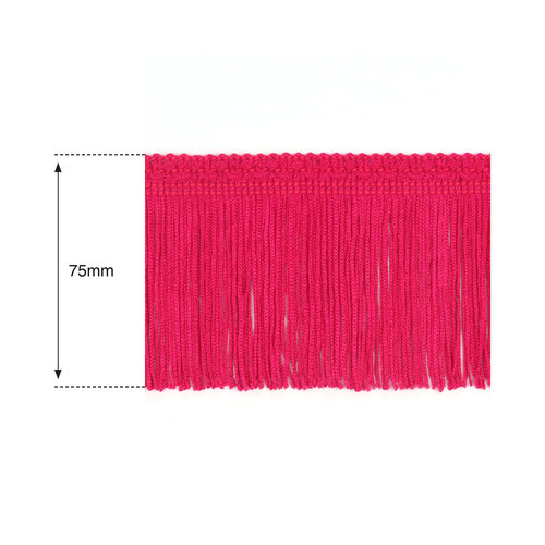 75mm Fuschia Silk Fringe