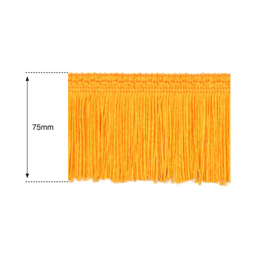 75mm Yellow Silk Fringe