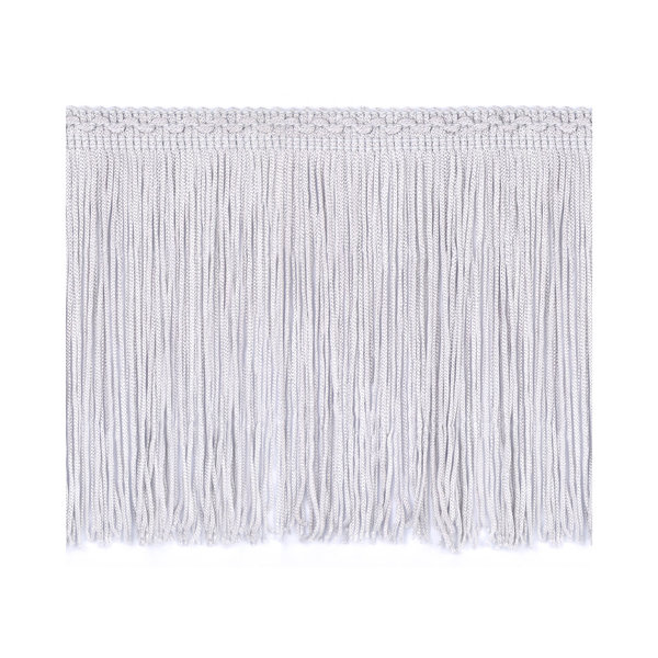 150mm Silver Silk Fringe